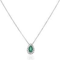 Collana Davite & Delucchi Donna in Oro bianco Smeraldo 0.50 Ct CLN011423SM - CLN011423SM